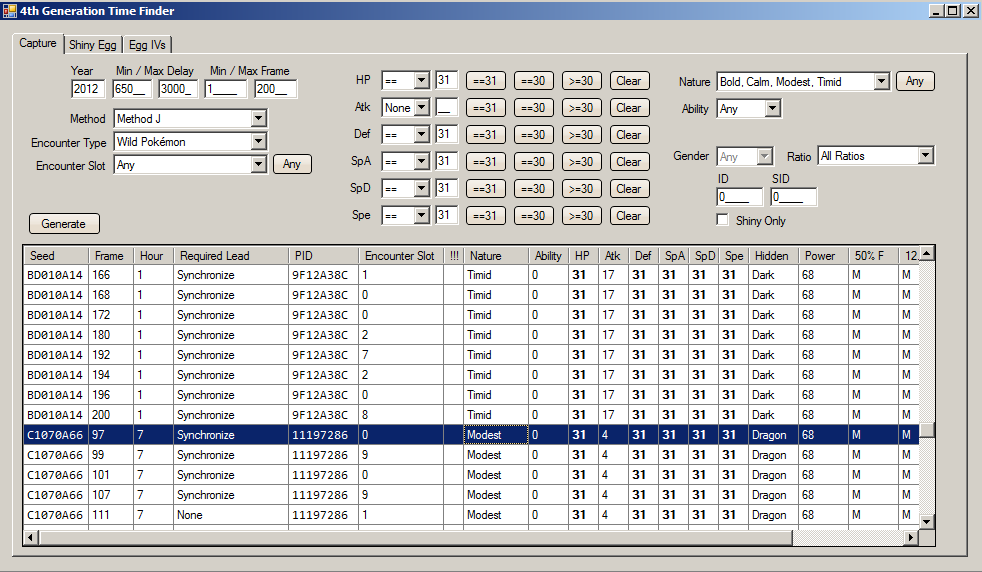 4th Time Finder Window Results