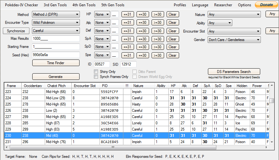 DPP Main Window Result