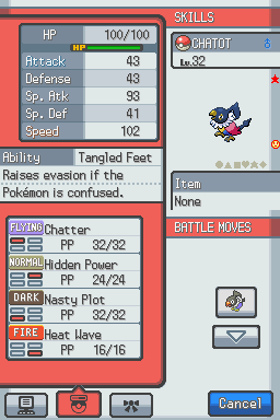 Chatot in Party