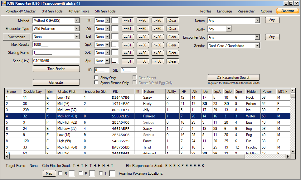 HGSS Main Window Results Elm Calls