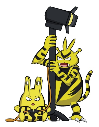 Electabuzz setting up a spotlight
