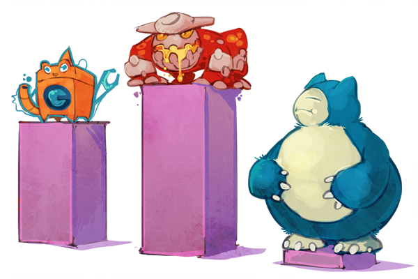 Pokemon on podiums