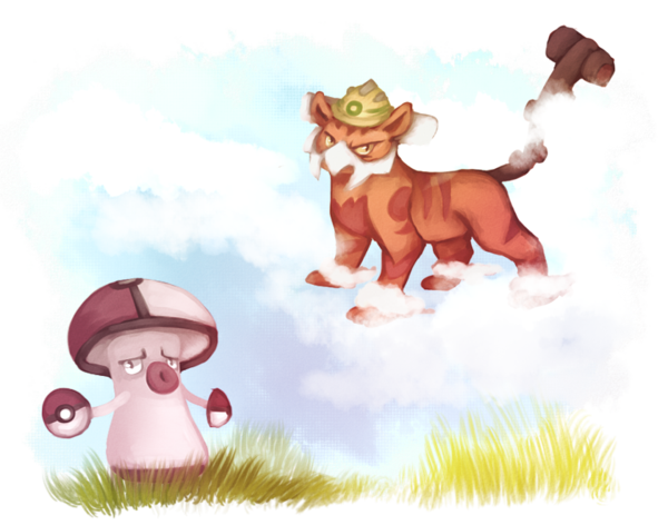 Landorus-T and Amoonguss art by LifeisDANK