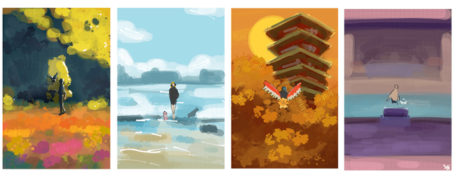 Seasonal Destinations Across the Pokemon World Art