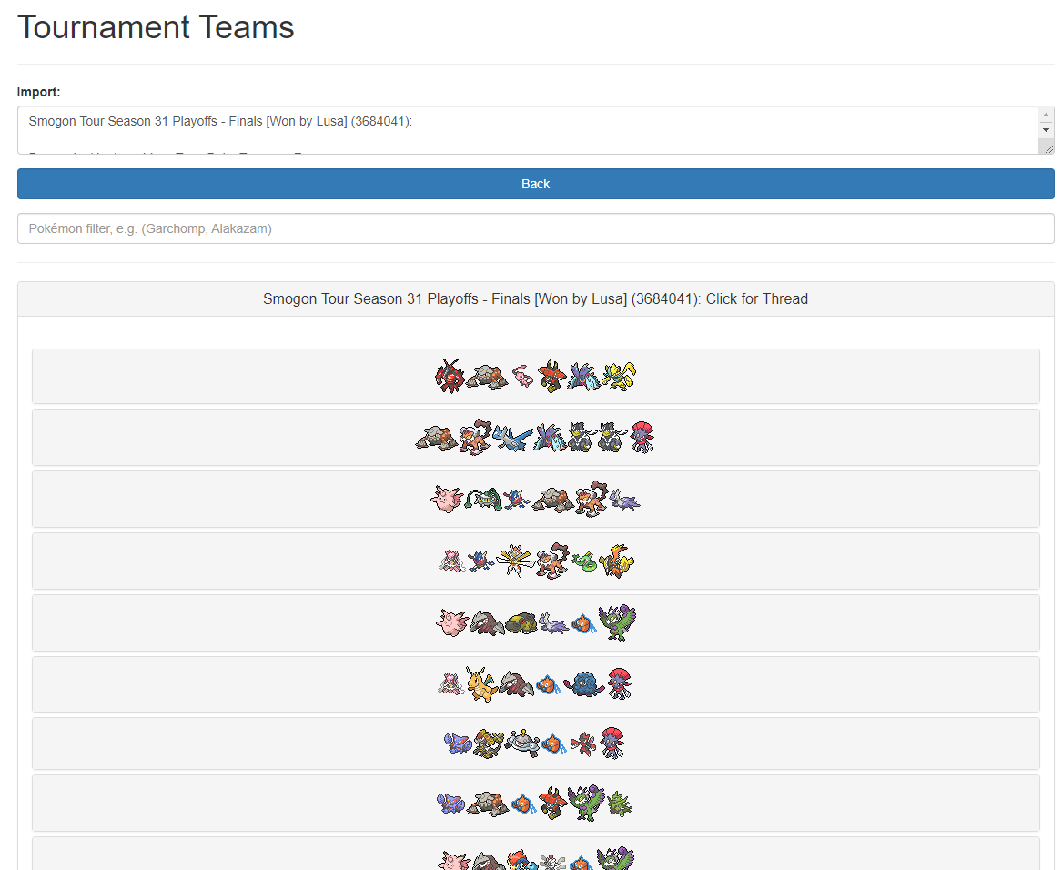 Result page