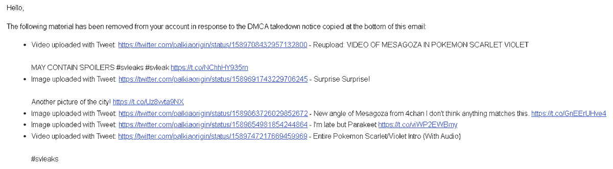 DMCA notice