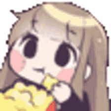 Popcorn Girl Eating Sticker - Popcorn Girl Eating Eating - Discover & Share  GIFs