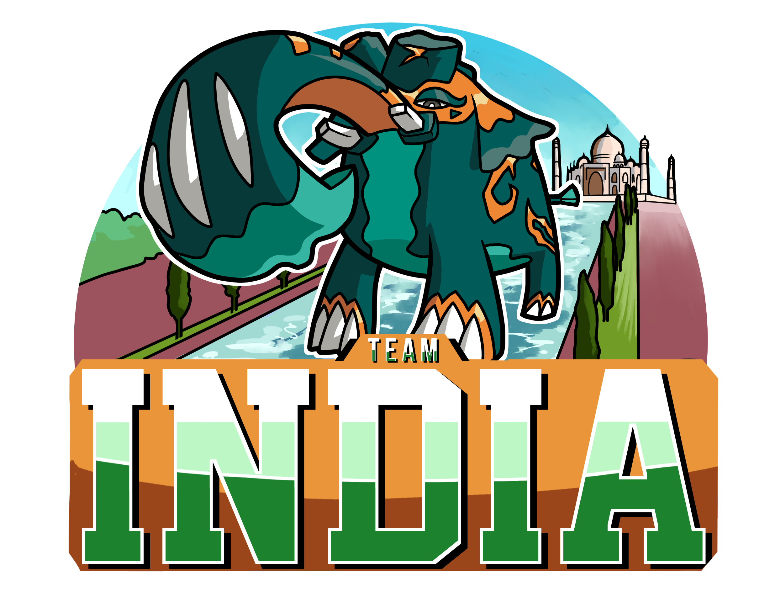 Team India Logo - Copperajah in front of the Taj Mahal