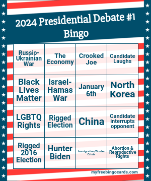 2024 United States #1 Presidential Debate Bingo Card.png