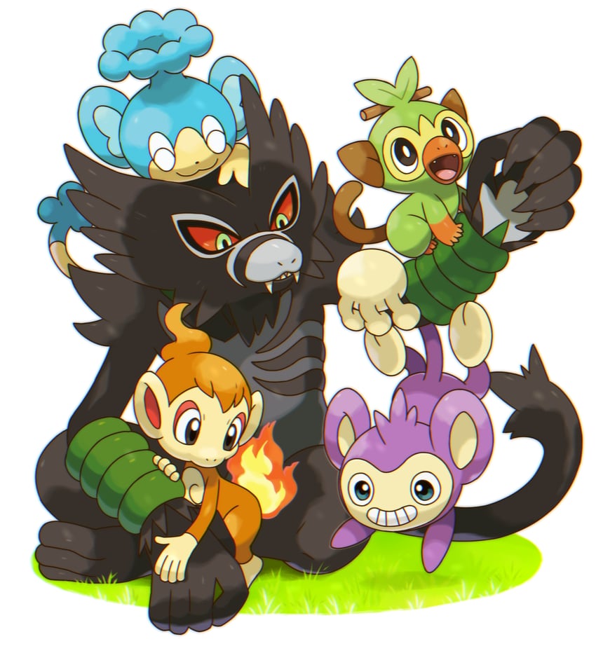 __grookey_chimchar_aipom_panpour_and_zarude_pokemon_drawn_by_rorosuke__sample-e4aaf4f5f70b9ca4...jpg