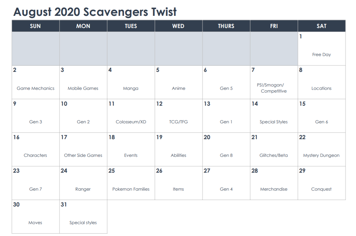 August 2020 Scavengers Twist Calendar.png