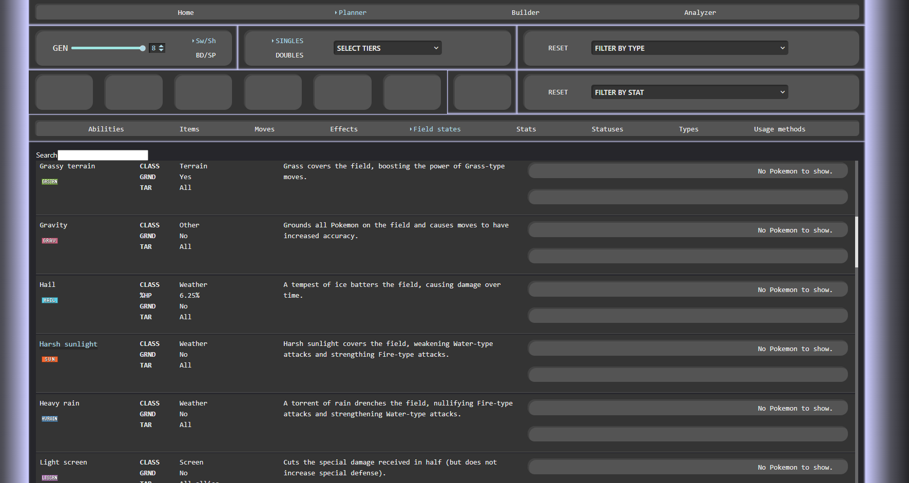 Selecting sun page