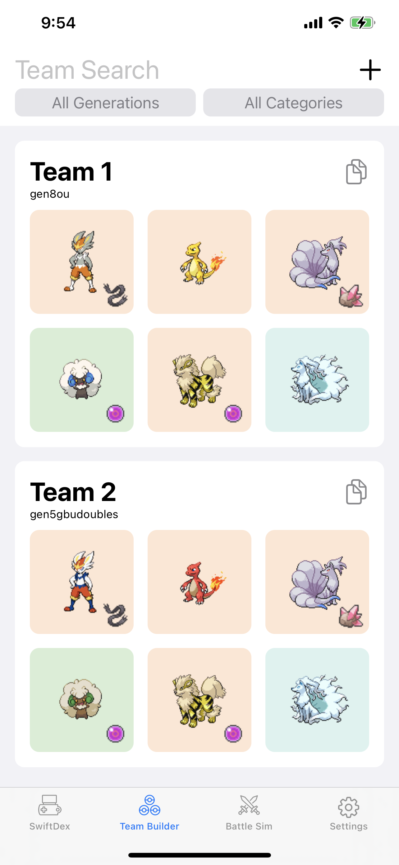 Programming - Pokémon iOS App with Showdown Team Builder & Damage