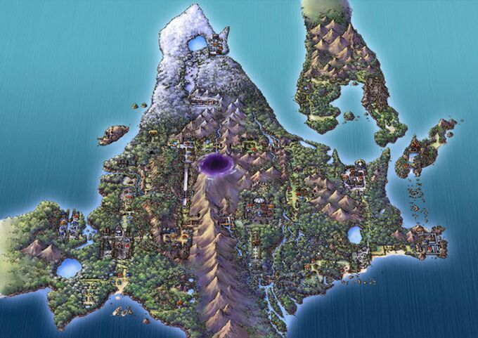 Topographic maps of Hisui, Pokémon Legends: Arceus, and Hokkaido