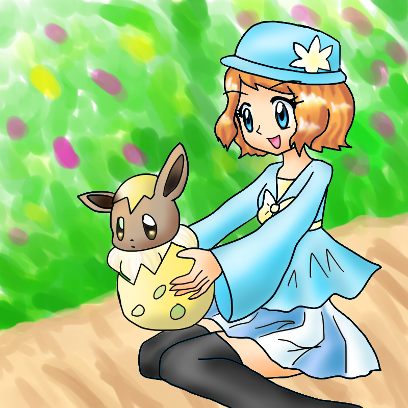 smogon- serena hatching eevee color.png