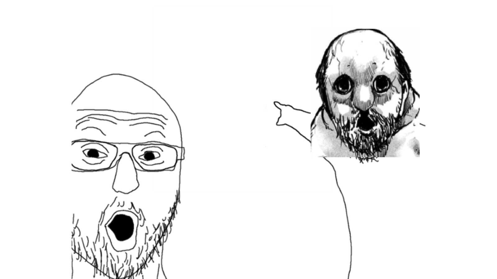 two soyjaks pointing.jpg