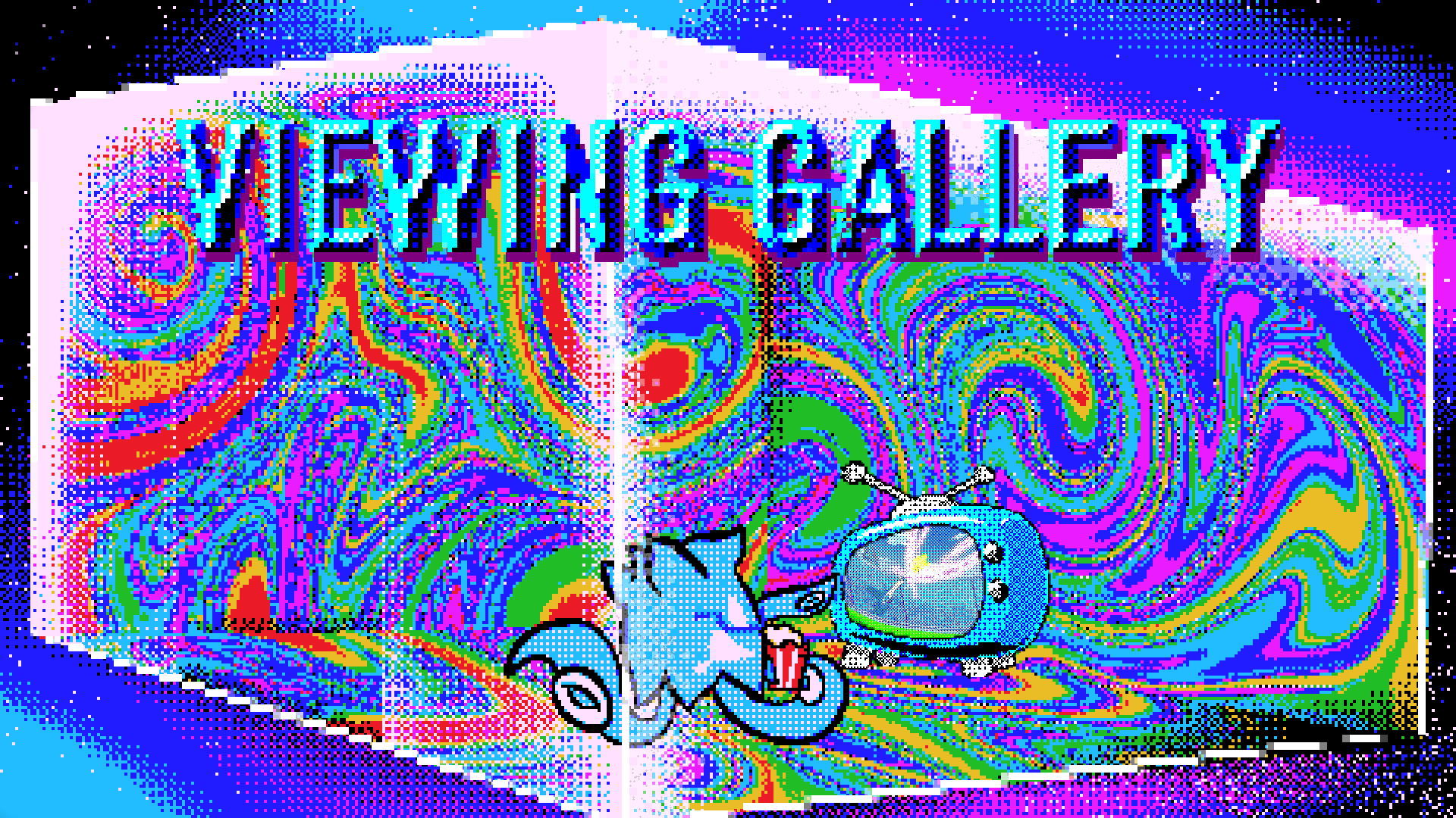 “viewing gallery”, an illustration of the ghost character Tooni eating popcorn and watching the battle between Latios and Pikachu. This is my favourite battle, but only because of how big of an L it was.