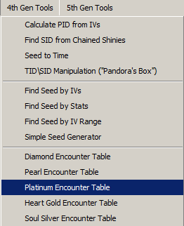 I was looking at the encounter tables for Platinum based on