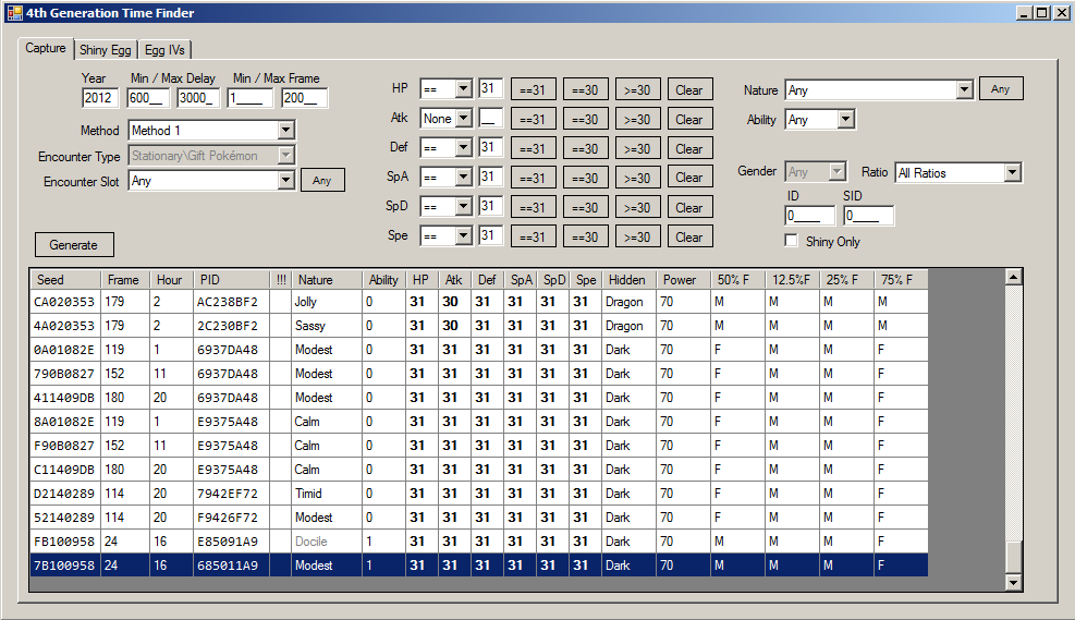 4th Gen Time Finder Method 1 Result